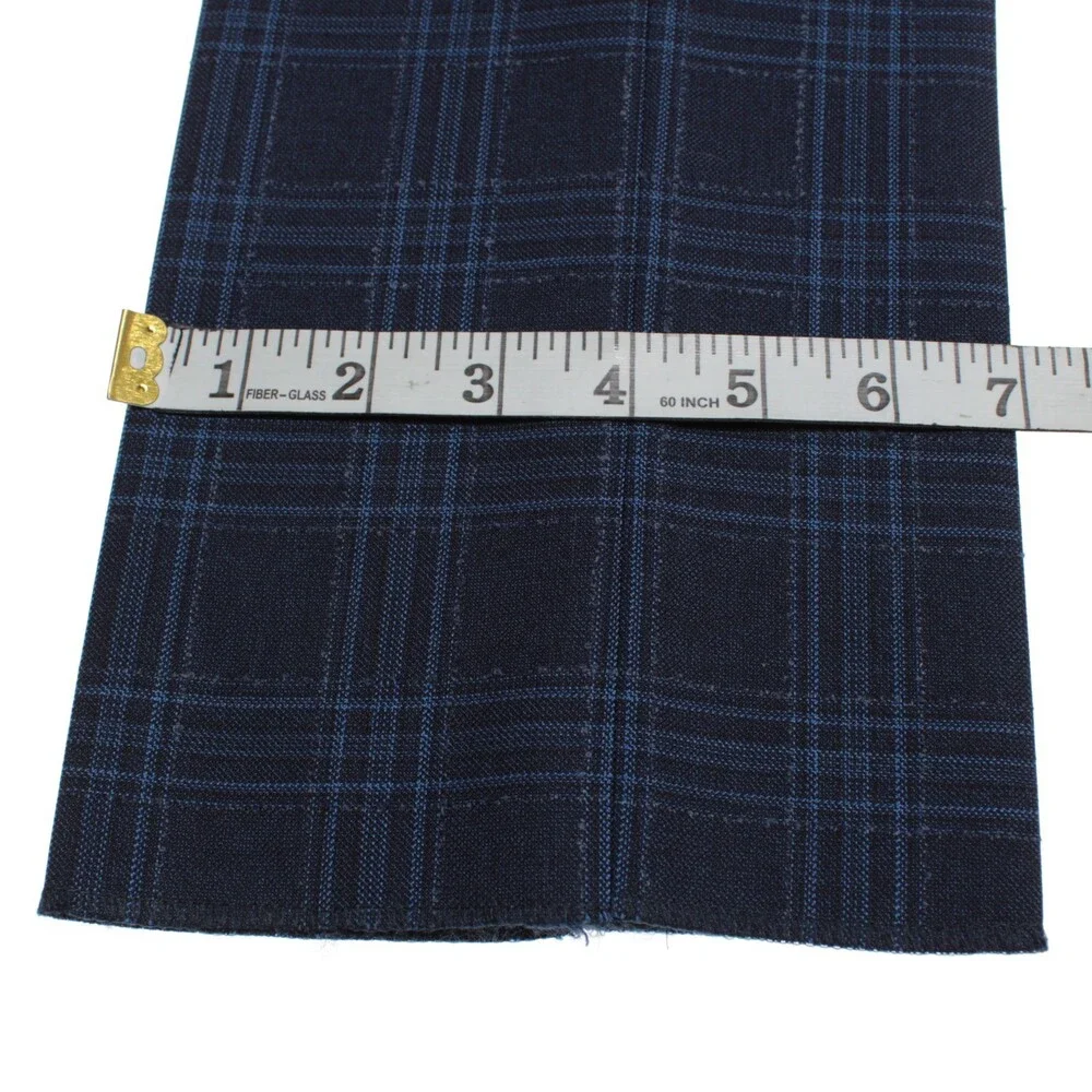 PT Torino NWT Dress Pants Size 46 (30 US) In Blue Plaid 100% Wool Gentleman - Picture 9 of 15